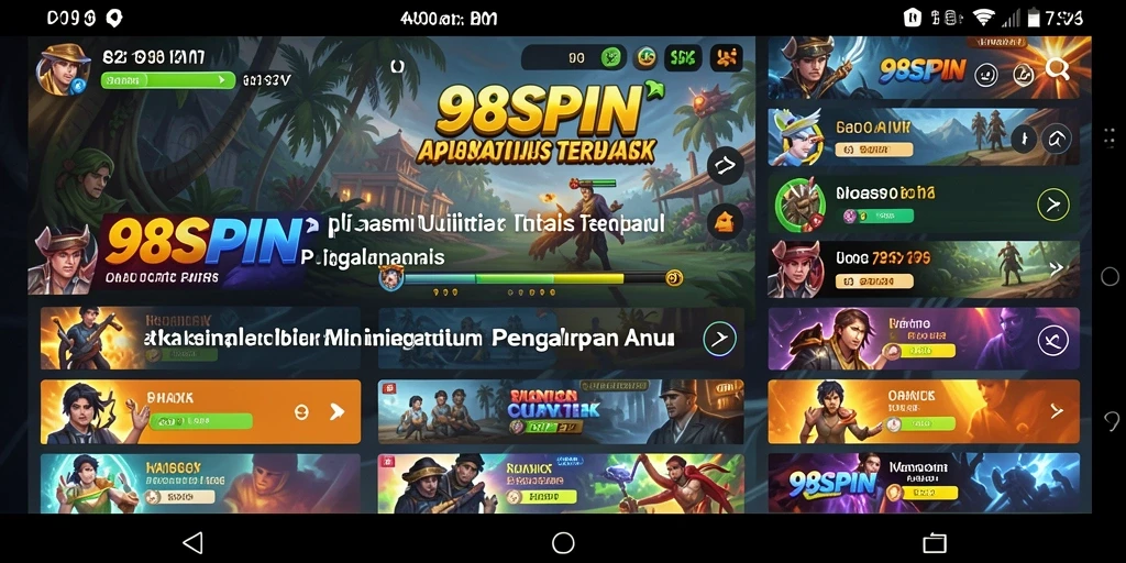 Tampilan antarmuka 98SPIN yang menarik dan fungsional.