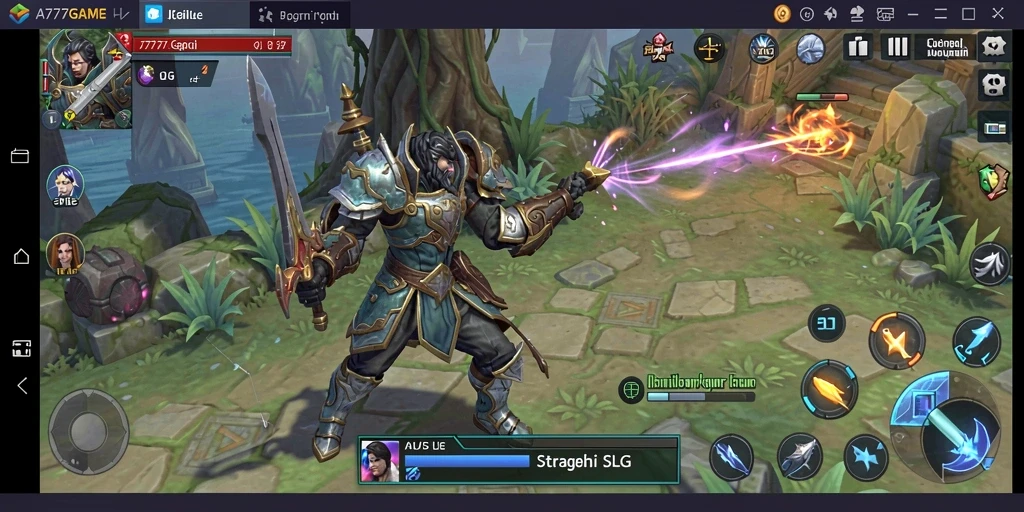 Tampilan gameplay A777GAME yang menampilkan strategi pertempuran.