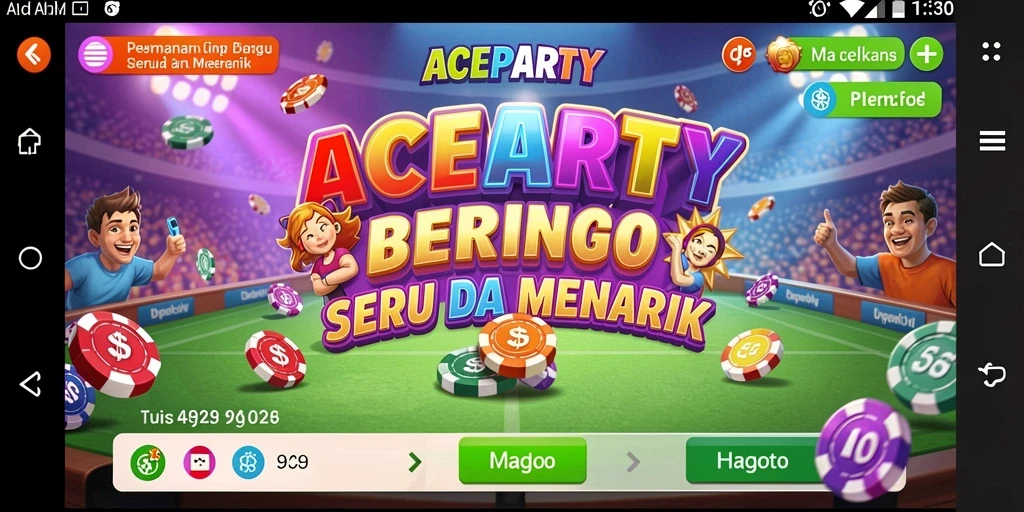 Tampilan gameplay seru dari ACEPARTY dengan interaksi Bingo.