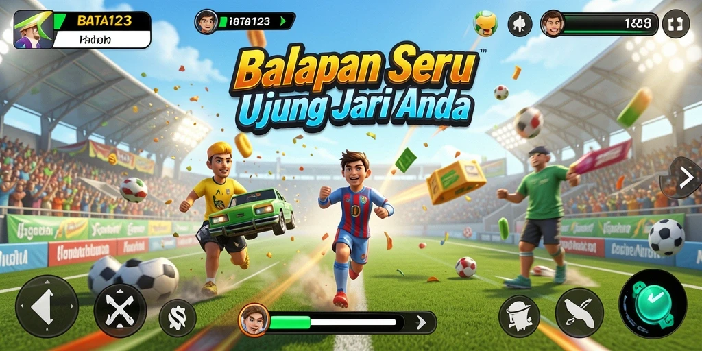 Screenshot BATA123 menampilkan aksi balapan mendebarkan.