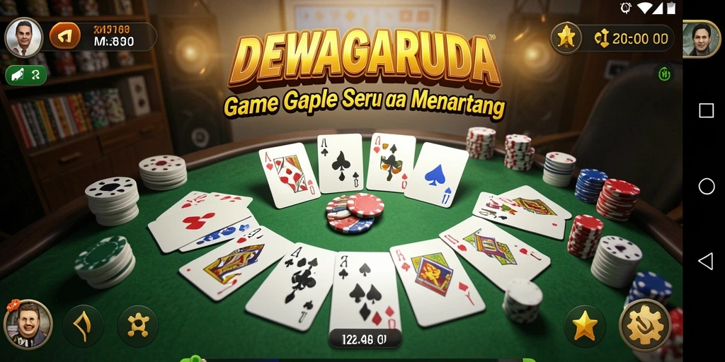 Tampilan gameplay seru dari DEWAGARUDA, permainan Gaple yang menarik.