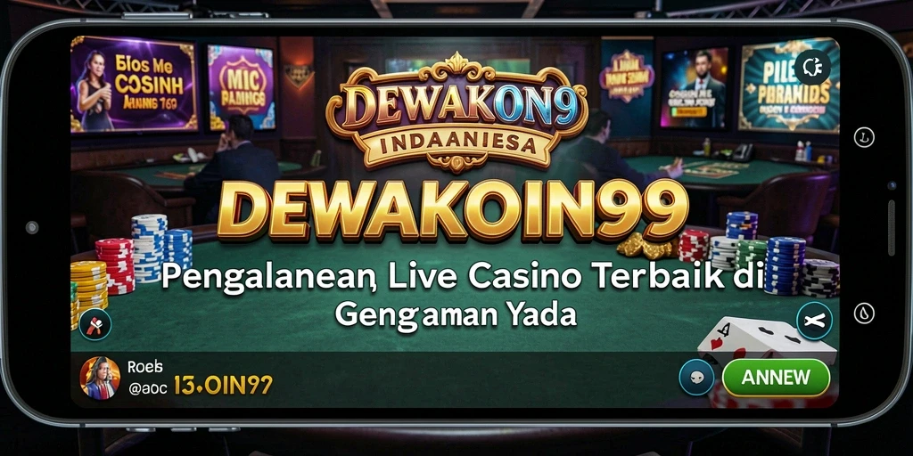 Tampilan gameplay DEWAKOIN99 menampilkan dealer profesional dalam suasana Live Casino.