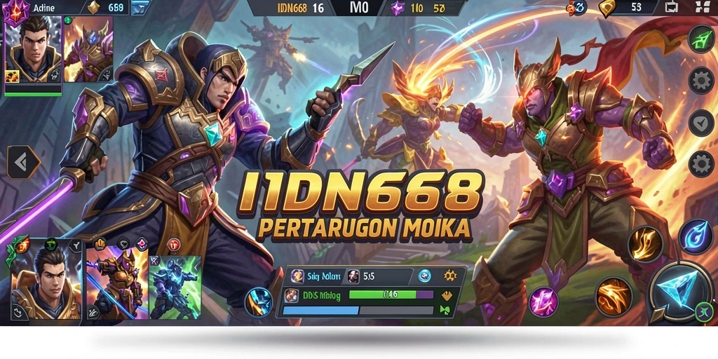 Tampilan gameplay dinamis dan seru di IDN668.