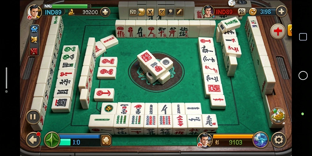 Tampilan gameplay seru dan menantang dalam IND89 Mahjong.