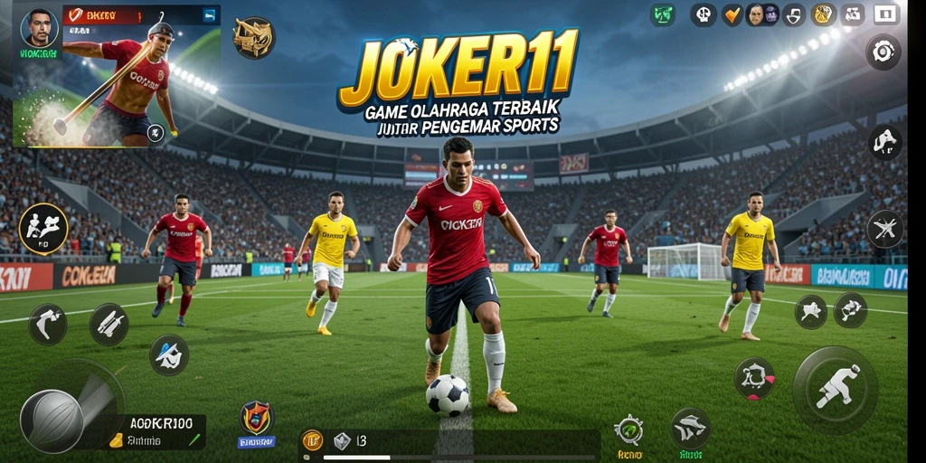 Tangkapan layar utama <strong>JOKER11</strong> menampilkan aksi seru dalam pertandingan olahraga.