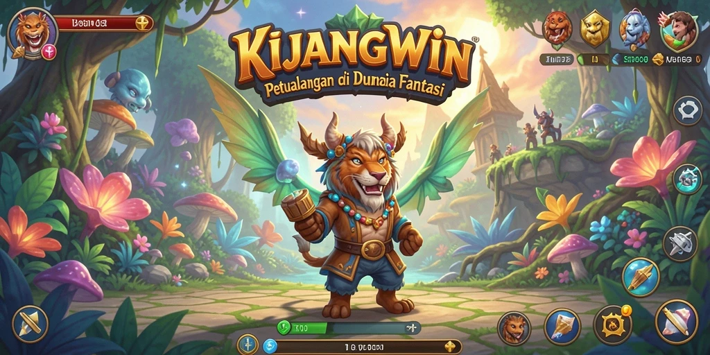 Tampilan gameplay seru KIJANGWIN menampilkan eksplorasi dunia fantasi.