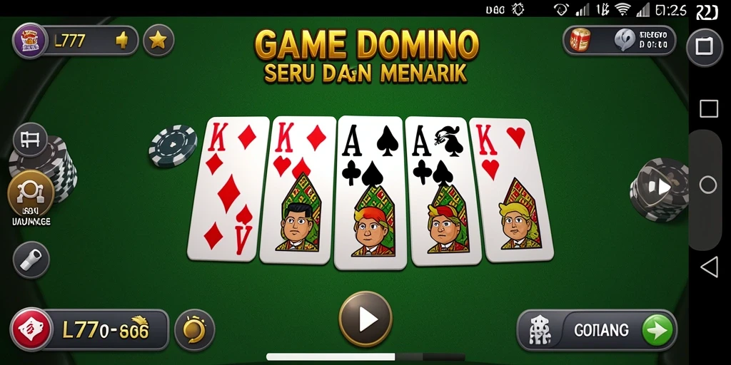 Tampilan permainan Domino yang menarik dan penuh warna.