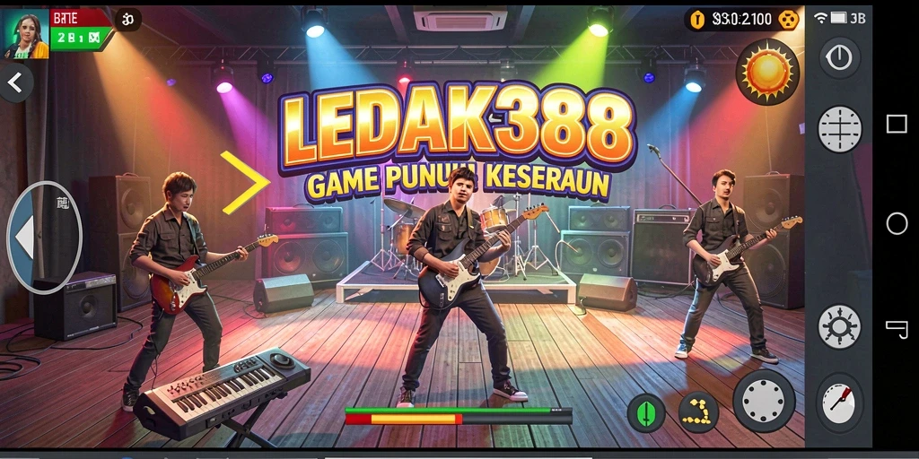Tampilan gameplay LEDAK388 yang menarik dengan berbagai pilihan lagu.