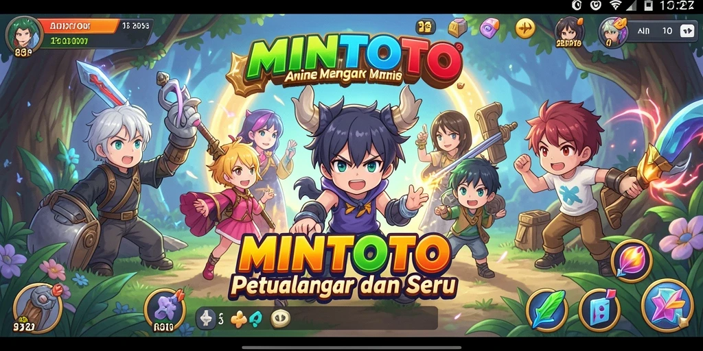 Tampilan gameplay MINTOTO yang memukau dengan karakter anime ikonik.