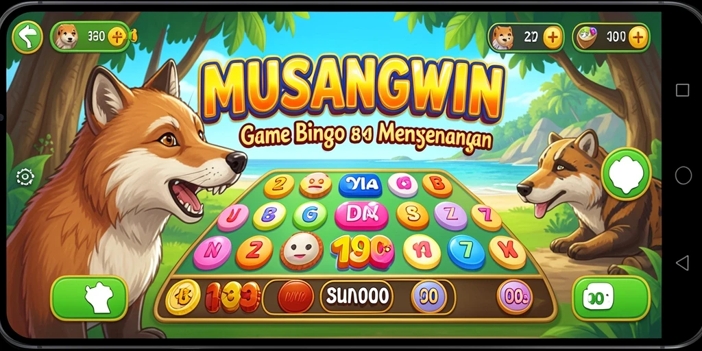 Screenshot gameplay utama MUSANGWIN menunjukkan keseruan bermain Bingo.