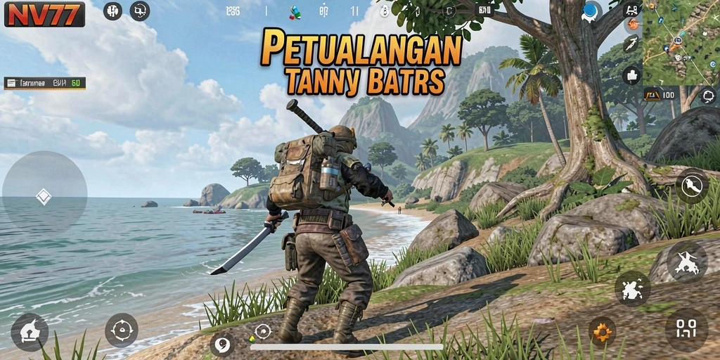 Tampilan gameplay yang mendalam dalam dunia terbuka NV77.
