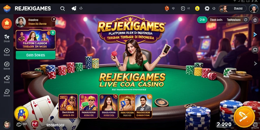 Tampilan menarik gameplay Live Casino di REJEKIGAMES.