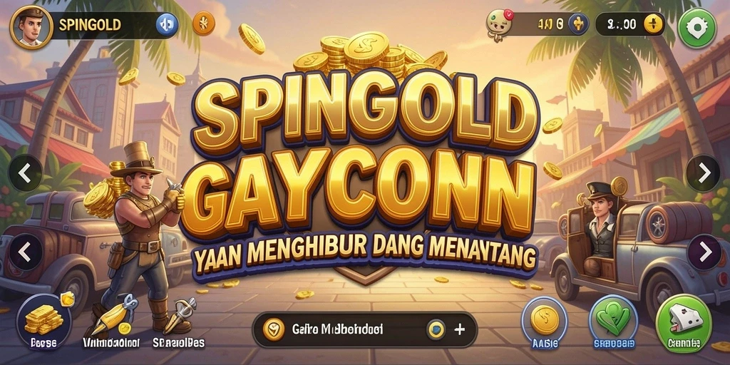 Tampilan gameplay menakjubkan dalam SPINGOLD dengan berbagai elemen Tycoon.