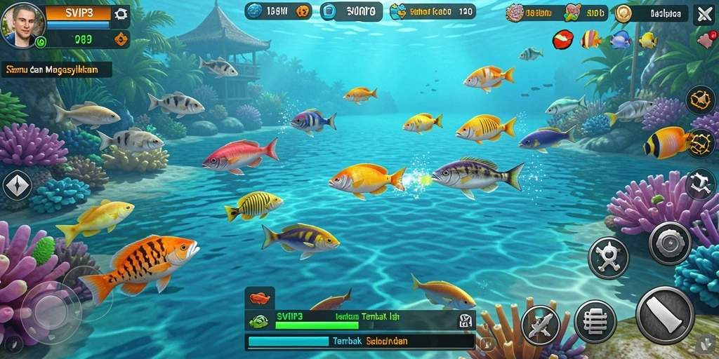 Tampilan menarik dari gameplay Tembak Ikan SVIP3 yang seru.