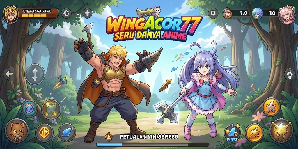 Tampilan gameplay yang menawan dalam dunia anime penuh aksi.