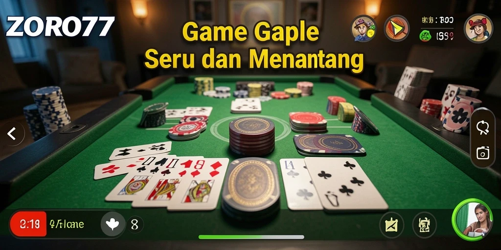 Tampilan gameplay ZORO77 yang mendebarkan dalam permainan Gaple.